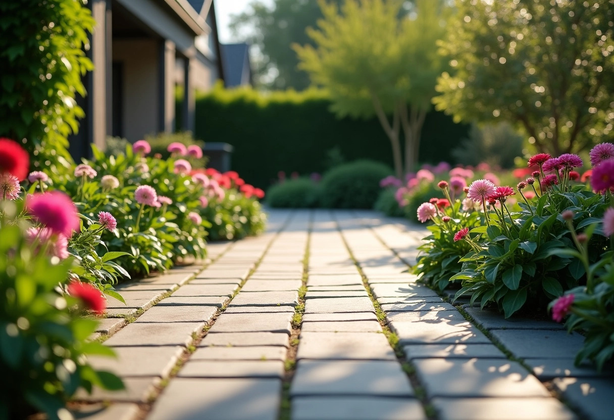 pavés autobloquants jardin